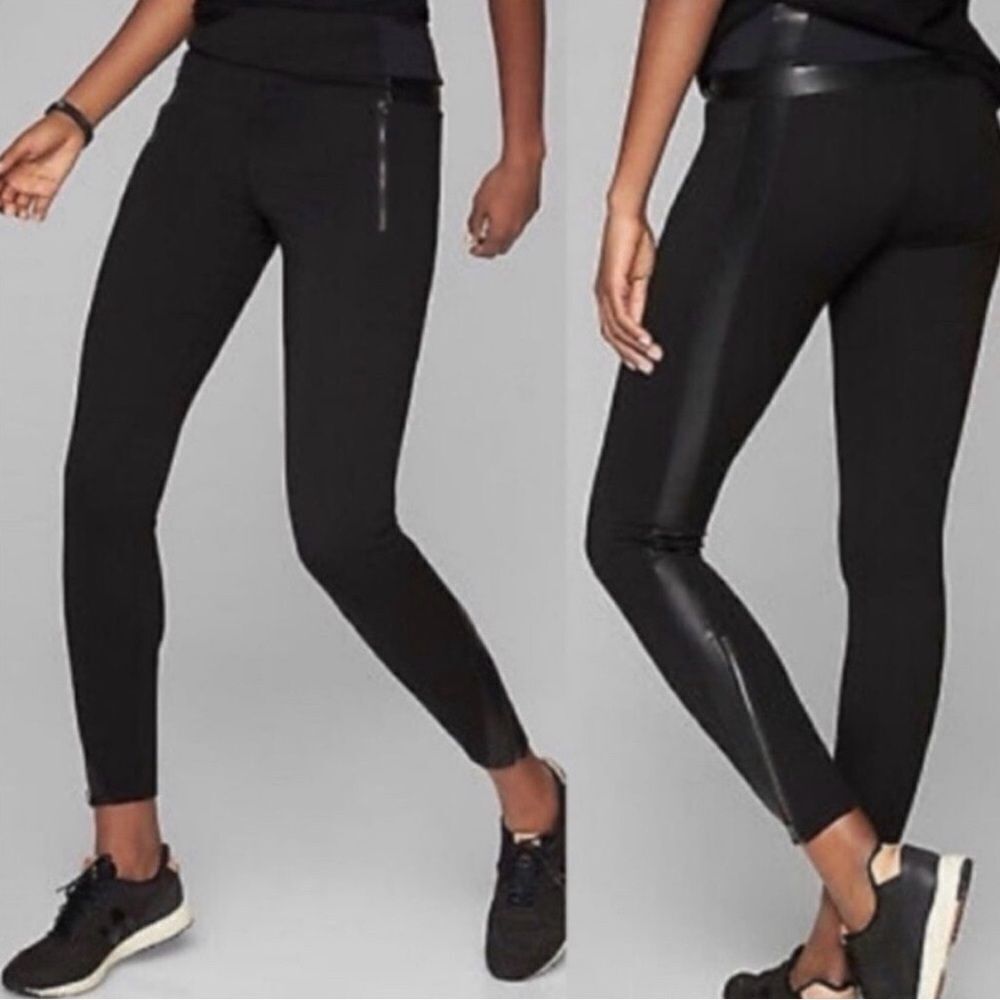 Athleta Luxe Ponte Moto Leggings Women Size S